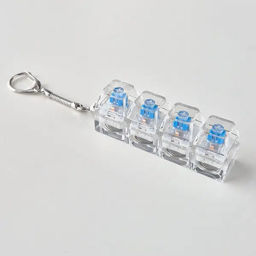 Fidget Keyboard Keychain for Adults, LED Light Clicker with Loud & Silent Modes, Fun and Interactive Keycap Keychain for Stress Relief, Anxiety Decompression, Portable Stress Toy for Everyday Use